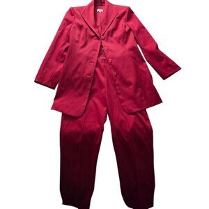 Cleo Petites Red Pant Suit Blazer 10P Pants 6P